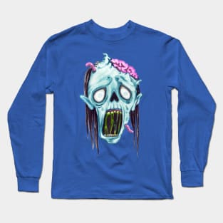 Halloween  Scary Zombie Face Long Sleeve T-Shirt